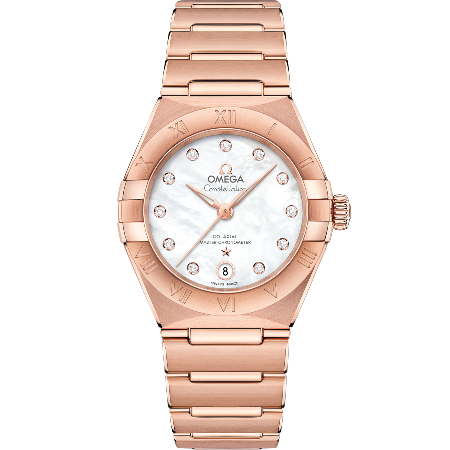 Omega Constellation 29 mm White Dial with Diamonds Sedna™ 18k Rose Gold Bracelet 131.50.29.20.55.001