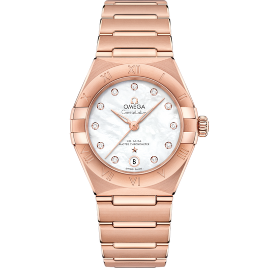 Omega Constellation 29 mm White Dial with Diamonds Sedna™ 18k Rose Gold Bracelet 131.50.29.20.55.001