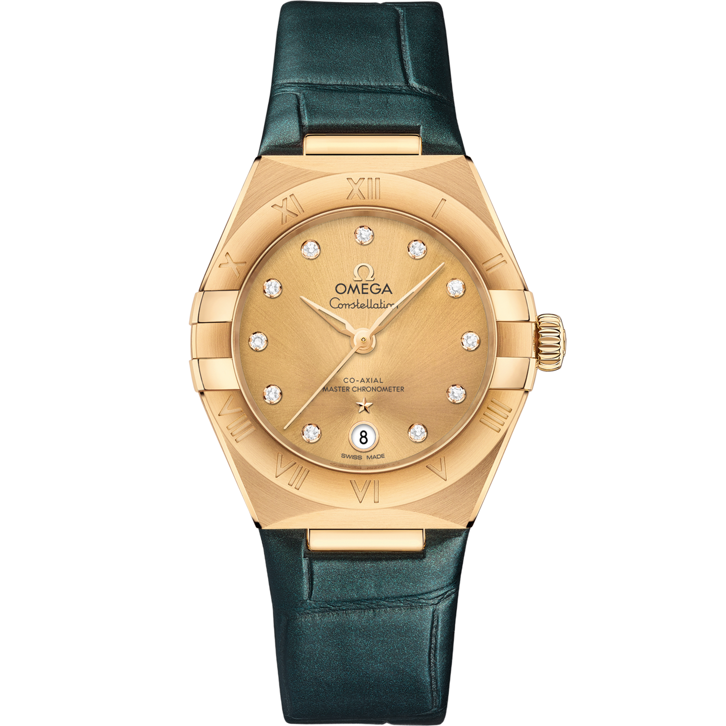 Omega Constellation 29 mm Yellow Dial with Diamonds 18k Yellow Gold Strap 131.53.29.20.58.001