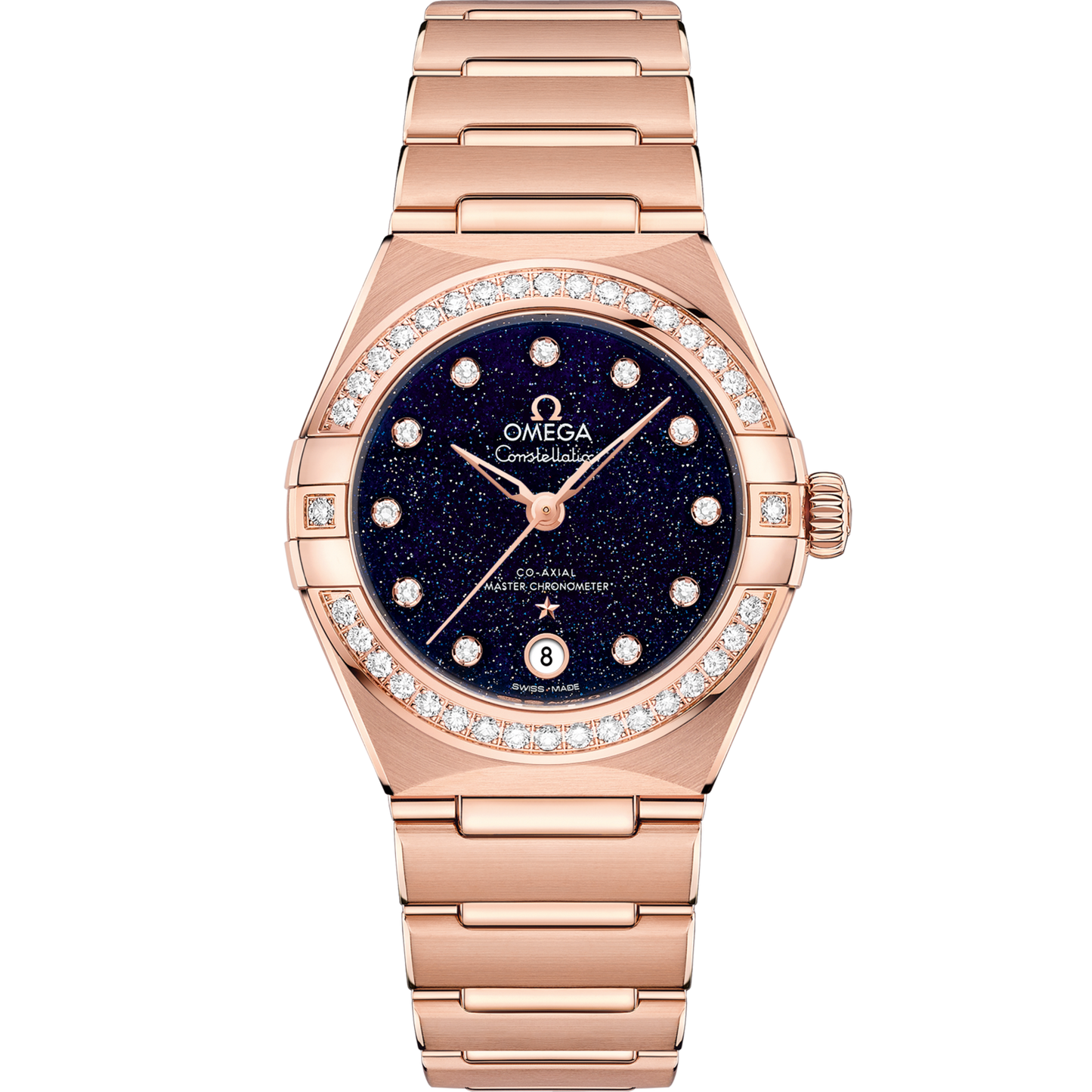 Omega Constellation 29 mm Blue Dial with Diamonds Sedna™ 18k Yellow Gold Strap 131.55.29.20.53.003