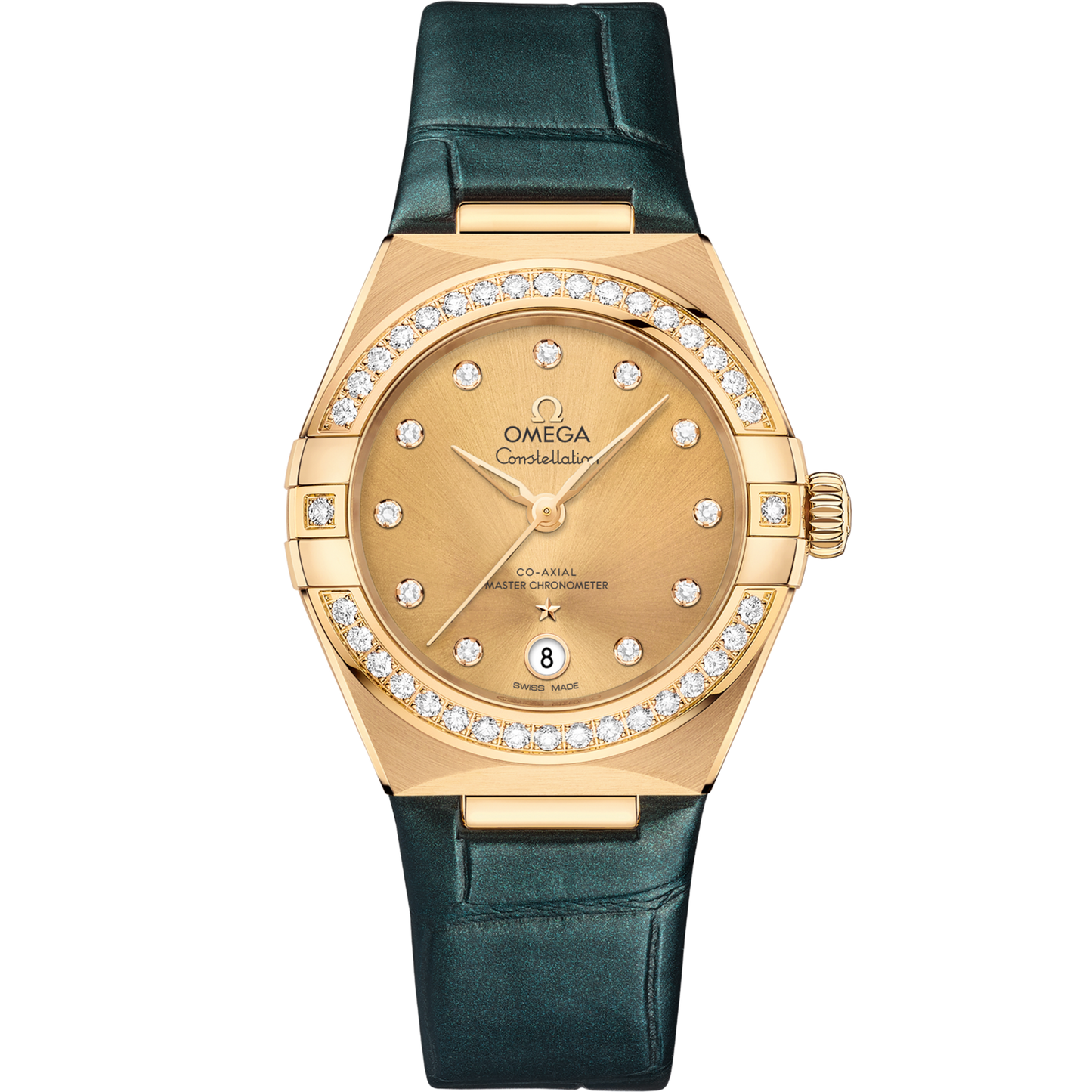 Omega Constellation 29 mm Yellow Dial with Diamonds 18k Yellow Gold Strap 131.58.29.20.58.001