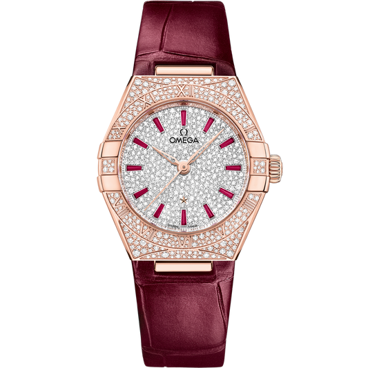 Omega Constellation 29 mm White Dial with Diamonds Sedna™ 18k Rose Gold Strap 131.58.29.20.99.001