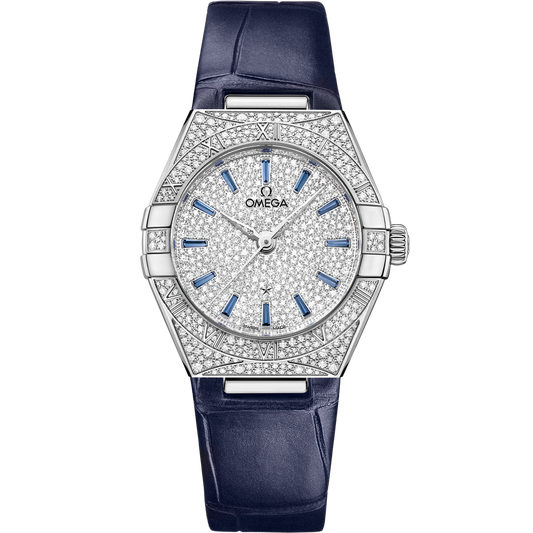 Omega Constellation 29 mm White Dial with Diamonds Canopus Gold™ Strap 131.58.29.20.99.003