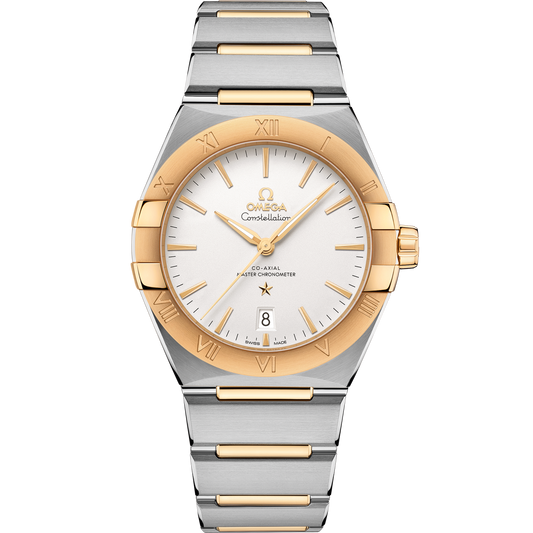 Omega Constellation 39 mm Silver Dial Stainless Steel and Sedna™ 18k Yellow Gold Bracelet 131.20.39.20.02.002