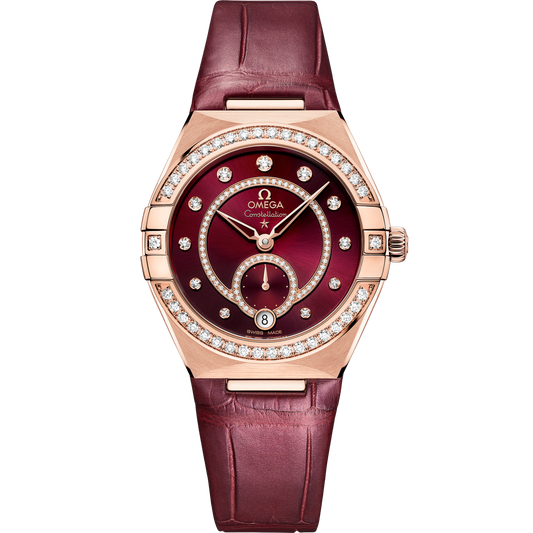 OMEGA Constellation 34 mm Red Dial with Diamonds Sedna™ 18k Rose Gold Strap 131.58.34.20.61.001