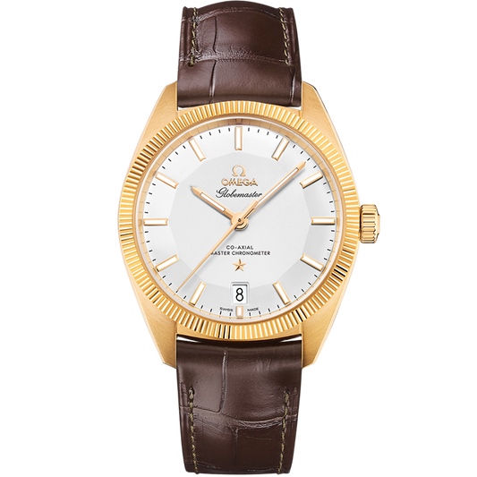 OMEGA Constellation Globemaster 39 mm Silver Dial 18k Yellow Gold Strap 130.53.39.21.02.002