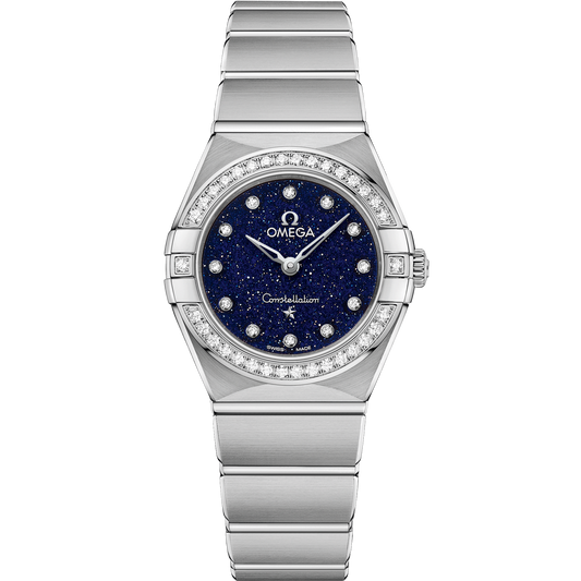 Omega Constellation 25 mm Blue Dial with Diamonds Stainless Steel Bracelet 131.15.25.60.53.001