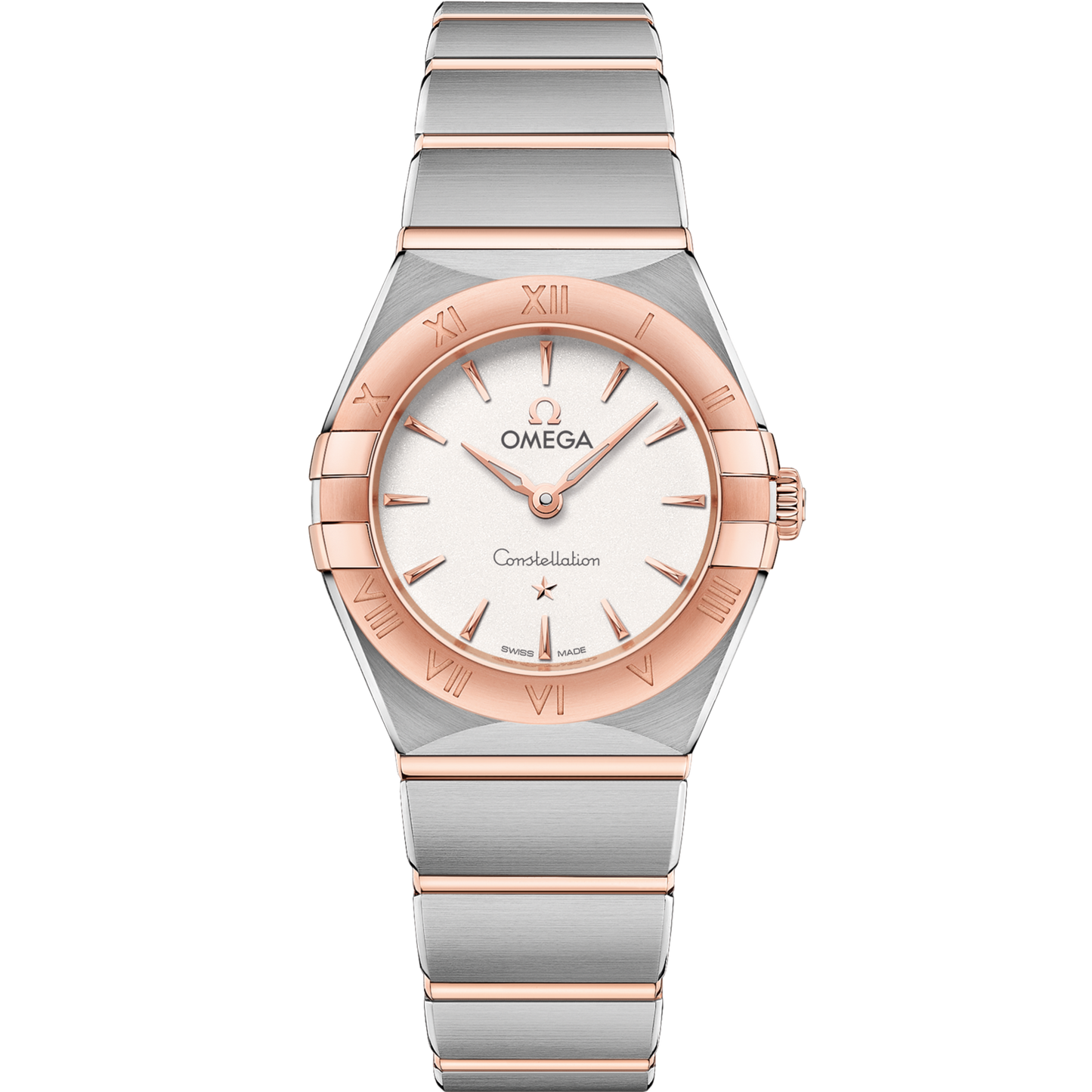 Omega Constellation 25 mm Silver Dial Stainless Steel and Sedna™ 18k Rose Gold Bracelet 131.20.25.60.02.001