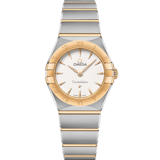Omega Constellation 25 mm White Dial Stainless Steel and Sedna™ 18k Yellow Gold Bracelet 131.20.25.60.02.002