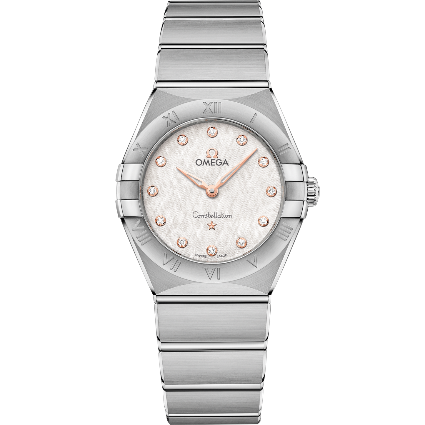 Omega Constellation 28 mm Silver Dial with Diamonds Stainless Steel Bracelet 131.10.28.60.52.001