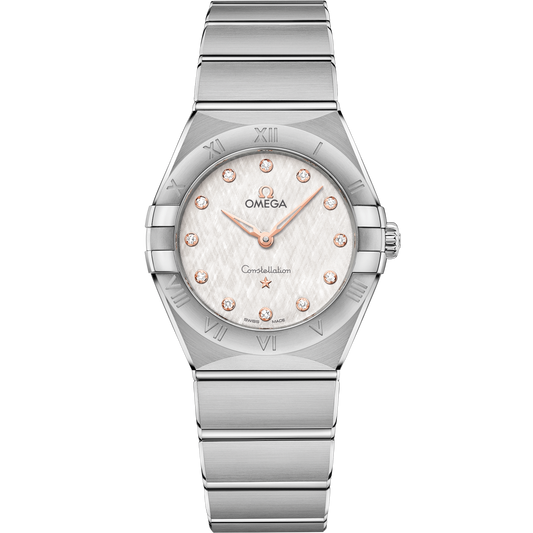 Omega Constellation 28 mm Silver Dial with Diamonds Stainless Steel Bracelet 131.10.28.60.52.001
