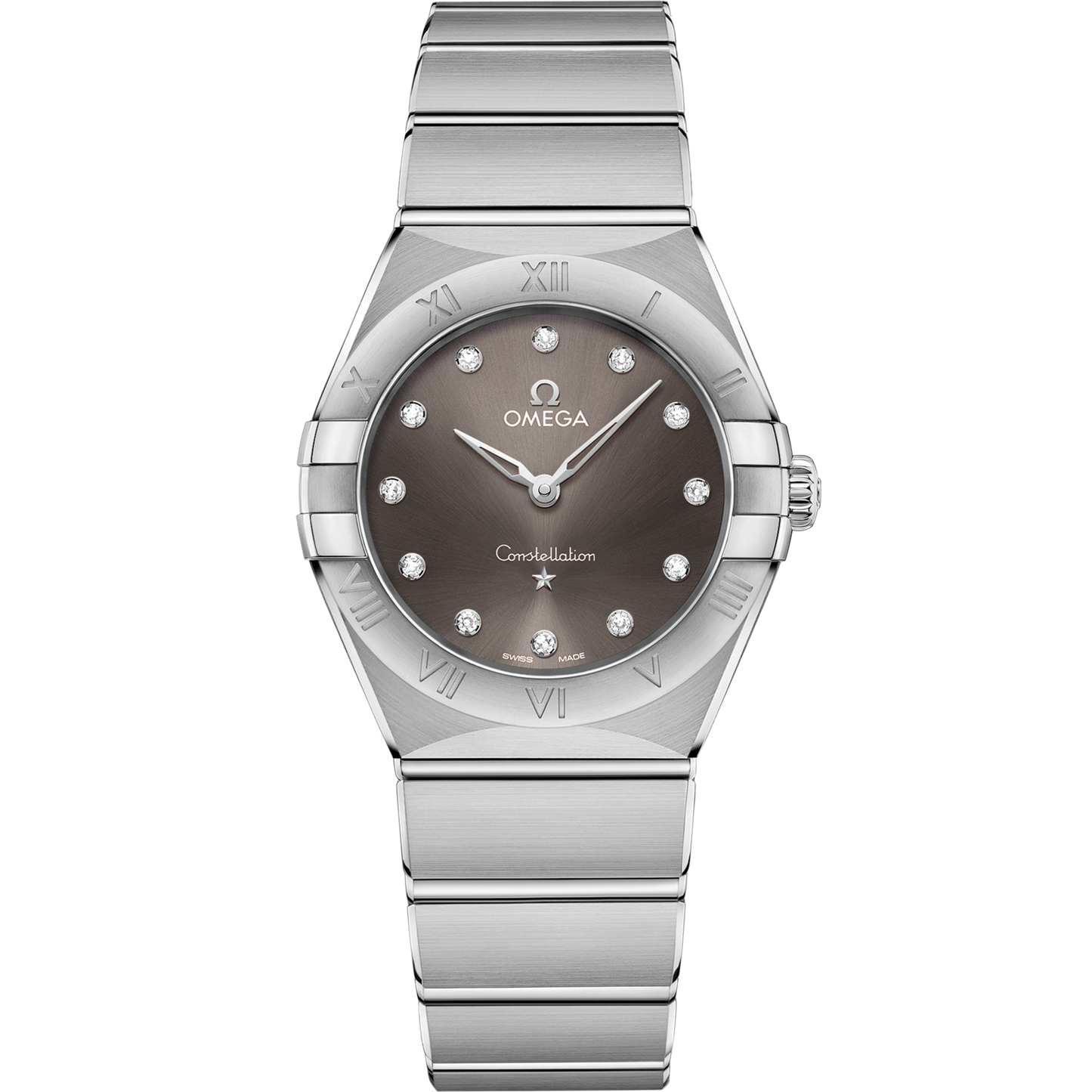 Omega Constellation 28 mm Grey Dial with Diamonds Stainless Steel Bracelet 131.10.28.60.56.001