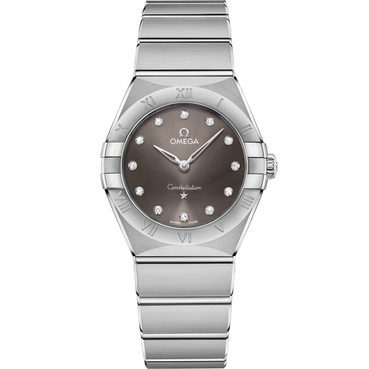 Omega Constellation 28 mm Grey Dial with Diamonds Stainless Steel Bracelet 131.10.28.60.56.001