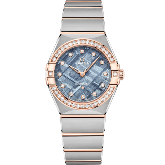 Omega Constellation 28 mm Blue Dial with Diamonds Stainless Steel Sedna™ 18k Rose Gold Bracelet 131.25.28.60.99.001
