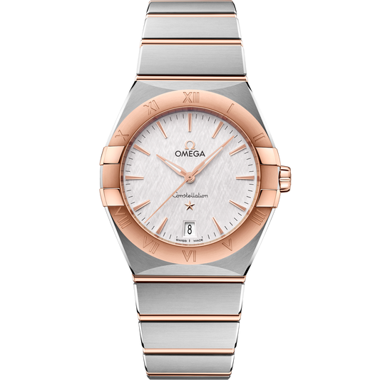 Omega Constellation 36 mm Silver Dial Stainless Steel and Sedna™ 18k Rose Gold Bracelet 131.20.36.60.02.001