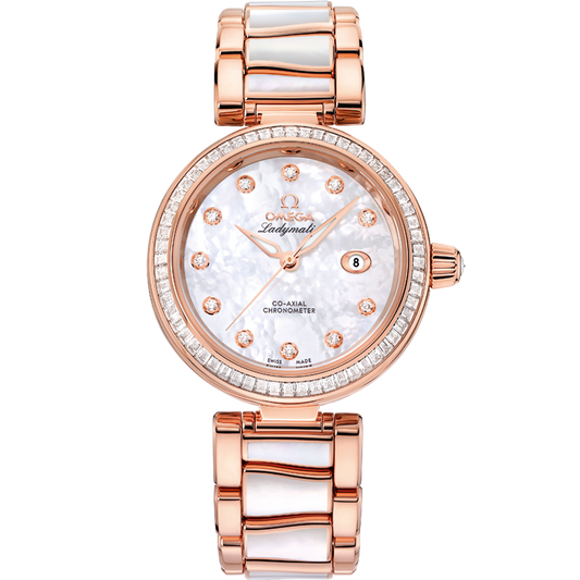Omega De Ville Ladymatic 34 mm White Dial with Diamonds  Sedna™ 18k Rose Gold Bracelet 425.65.34.20.55.007