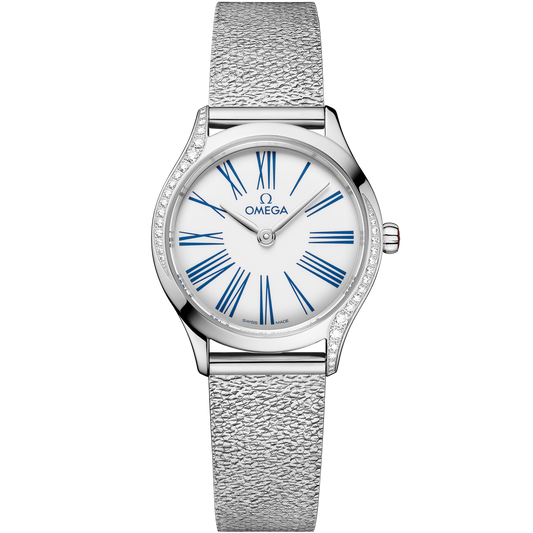 Omega De Ville Mini Trésor 26 mm White Dial  with Diamonds Stainless Steel Bracelet 428.15.26.60.04.002
