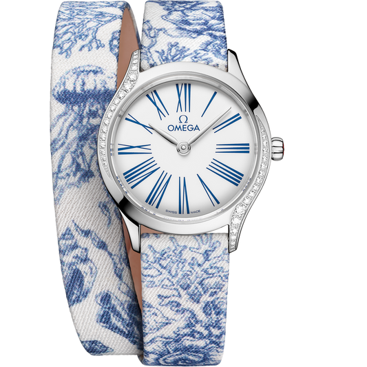 Omega De Ville Mini Trésor 26 mm White Dial with Diamonds  Stainless Steel Strap 428.17.26.60.04.001