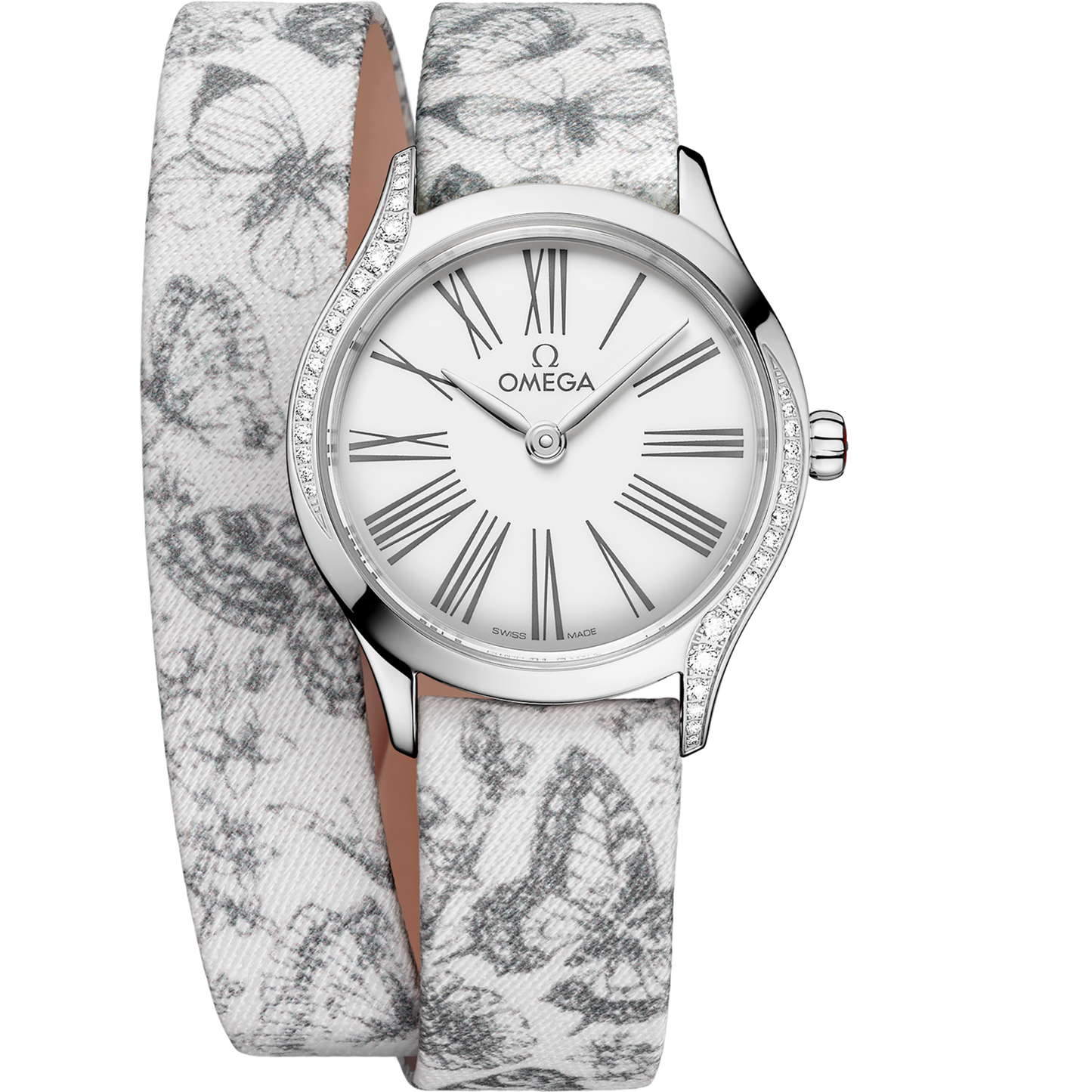 Omega De Ville Mini Trésor 26 mm White Dial with Diamonds  Stainless Steel Strap 428.17.26.60.04.002