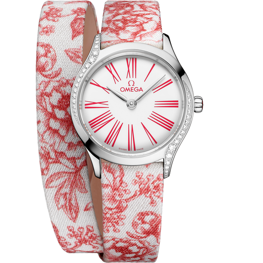 Omega De Ville Mini Trésor 26 mm White Dial with Diamonds  Stainless Steel Strap 428.17.26.60.04.003