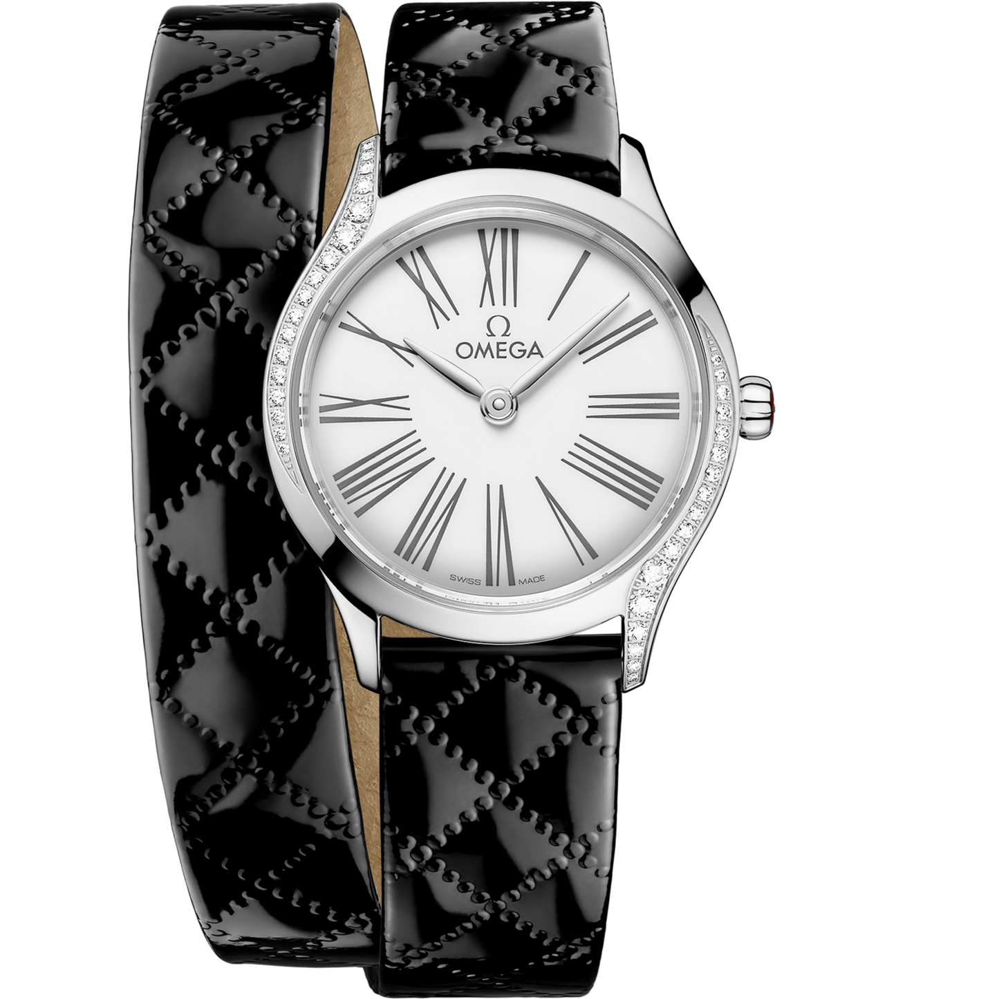 Omega De Ville Mini Trésor 26 mm White Dial with Diamonds  Stainless Steel Strap 428.17.26.60.04.007