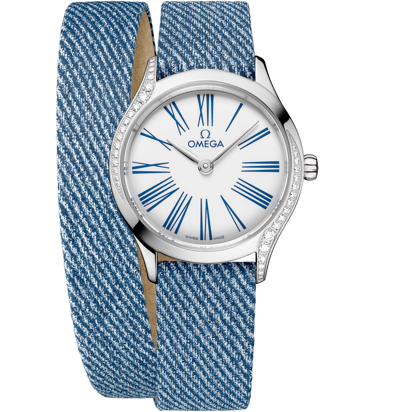 Omega De Ville Mini Trésor 26 mm White Dial with Diamonds  Stainless Steel Strap 428.17.26.60.04.009