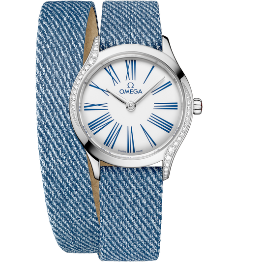 Omega De Ville Mini Trésor 26 mm White Dial with Diamonds  Stainless Steel Strap 428.17.26.60.04.009