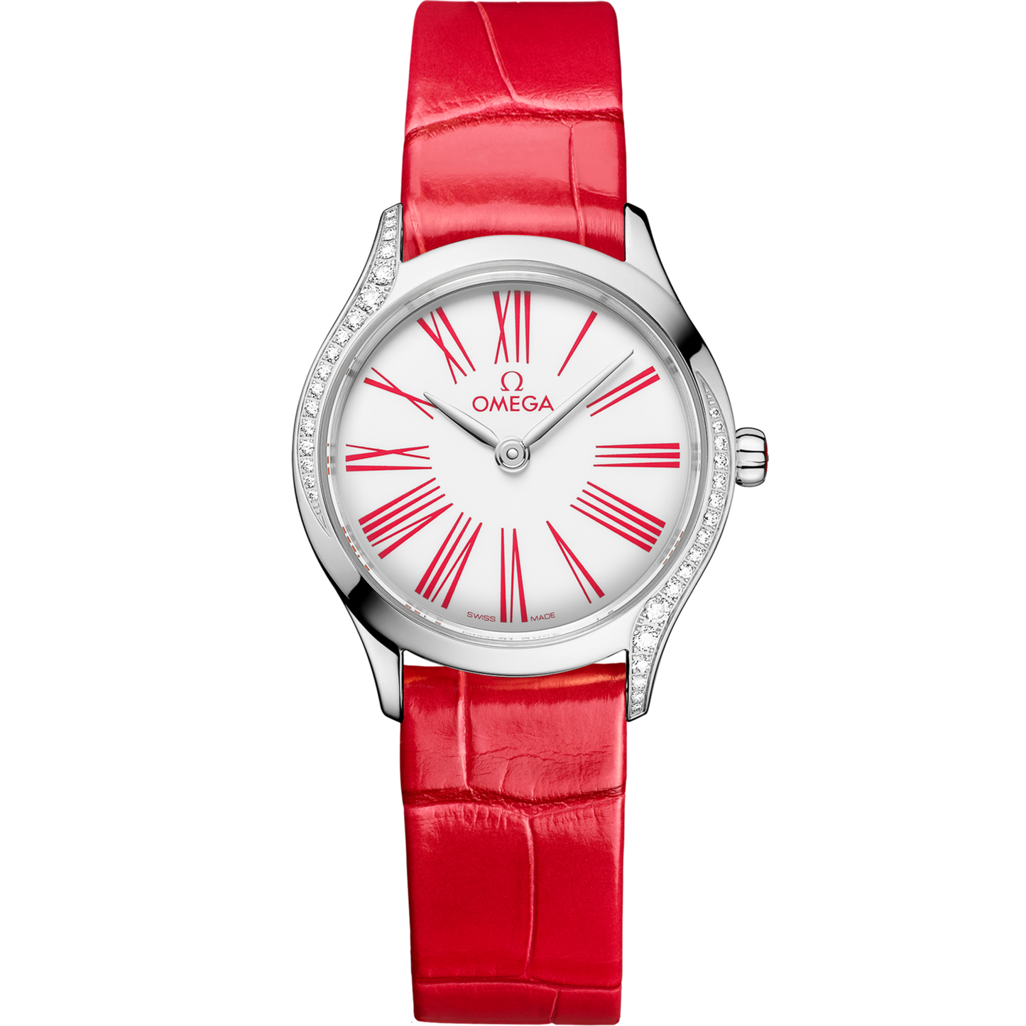 Omega De Ville Mini Trésor 26 mm White Dial with Diamonds  Stainless Steel Strap 428.18.26.60.04.003