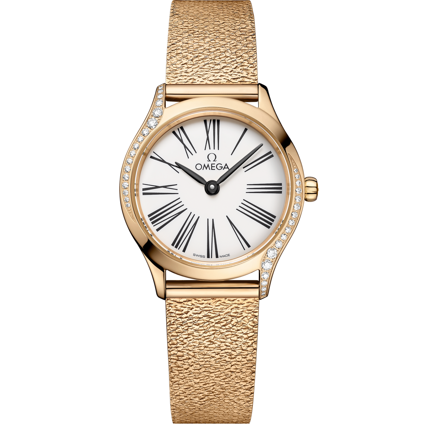 Omega De Ville Mini Trésor 26 mm White Dial with Diamonds  Moonshine™ 18k Rose Gold Bracelet 428.55.26.60.04.001