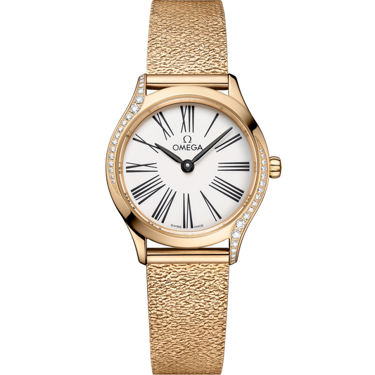 Omega De Ville Mini Trésor 26 mm White Dial with Diamonds  Moonshine™ 18k Rose Gold Bracelet 428.55.26.60.04.001