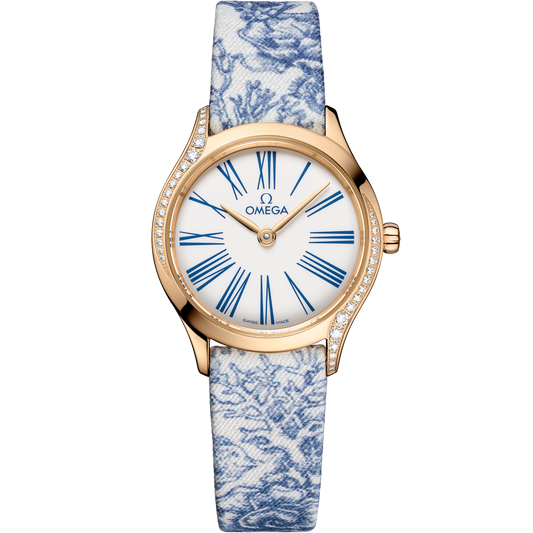 Omega De Ville Mini Trésor 26 mm White Dial  with Diamonds Moonshine™ 18k Rose Gold Strap 428.57.26.60.04.001