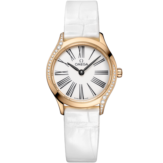 Omega De Ville Mini Trésor 26 mm White Dial with Diamonds  Moonshine™ 18k Rose Gold Strap 428.58.26.60.04.001