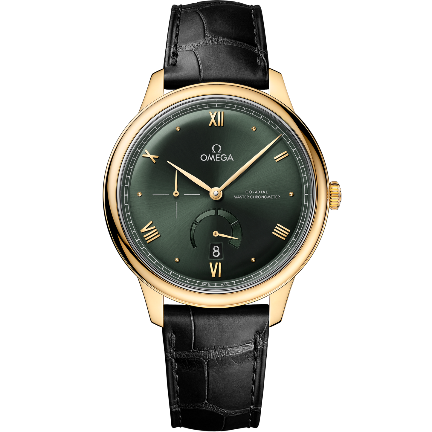 Omega De Ville Prestige 41 mm Green Dial 18k Yellow Gold Strap 434.53.41.21.10.001