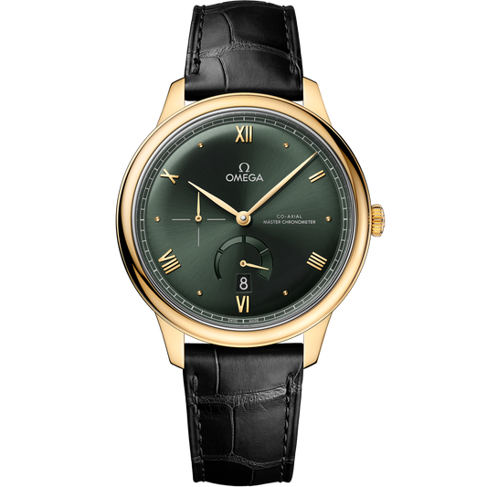 Omega De Ville Prestige 41 mm Green Dial 18k Yellow Gold Strap 434.53.41.21.10.001