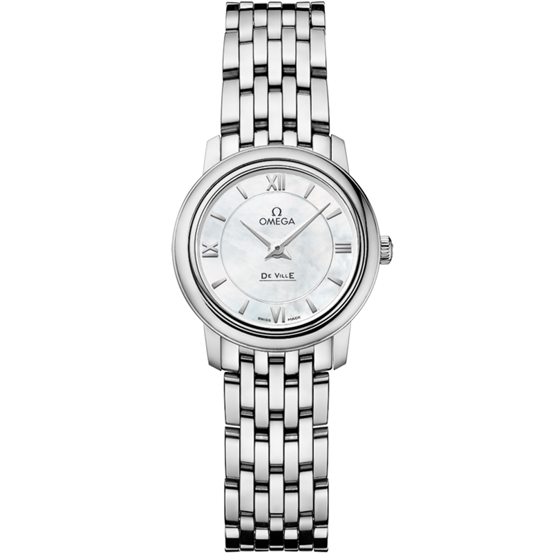 Omega De Ville Prestige 24.4 mm White Dial Stainless Steel Bracelet 424.10.24.60.05.001
