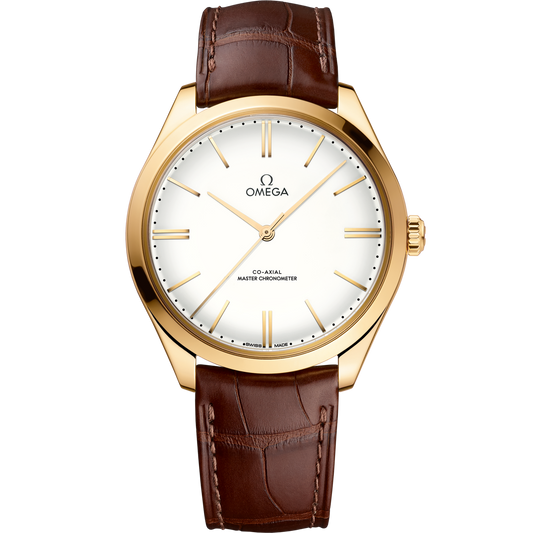Omega De Ville Trésor 40 mm White Dial 18k Yellow Gold Strap 435.53.40.21.09.001