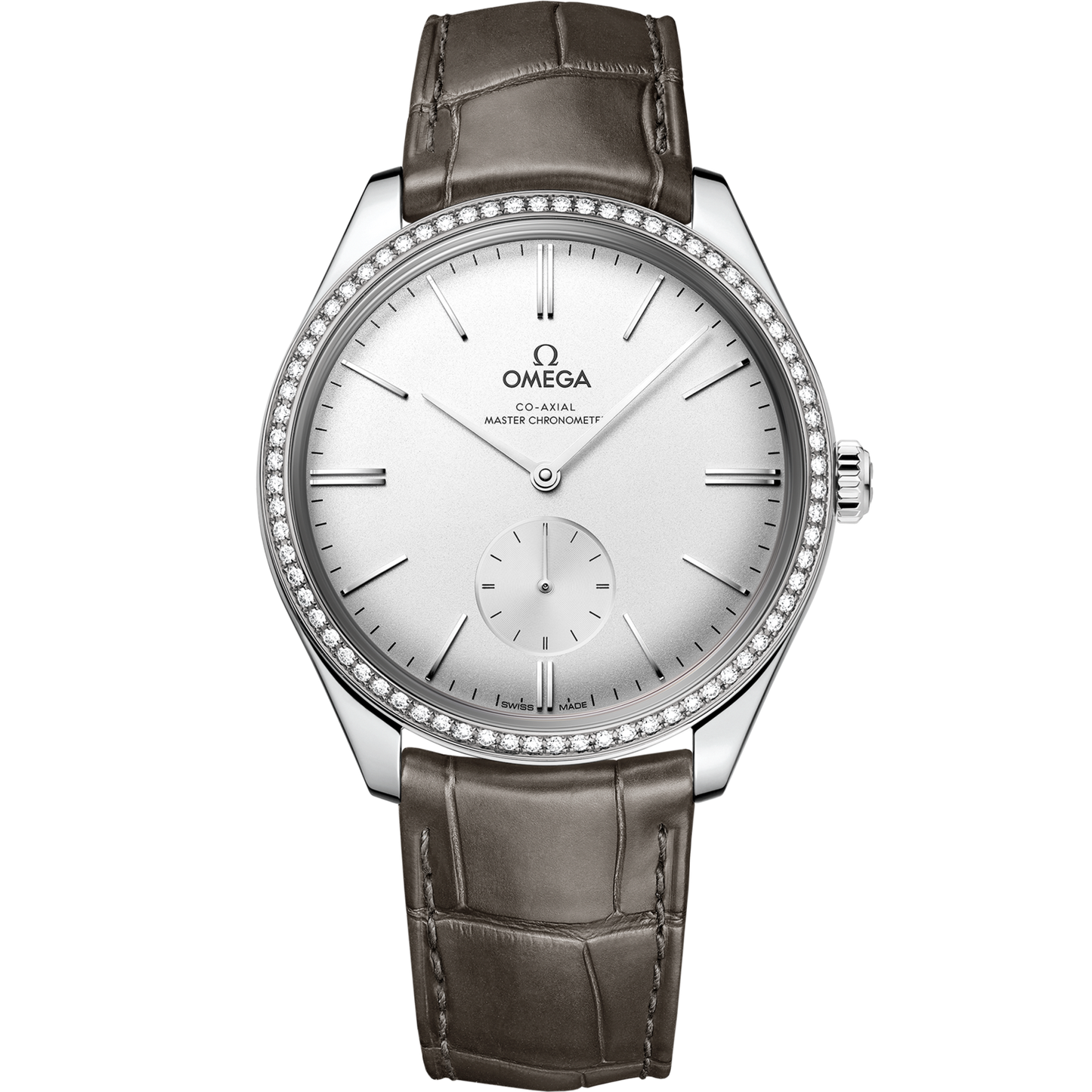 Omega De Ville Trésor 40 mm Silver Dial  with Diamonds Stainless Steel Strap 435.18.40.21.02.002