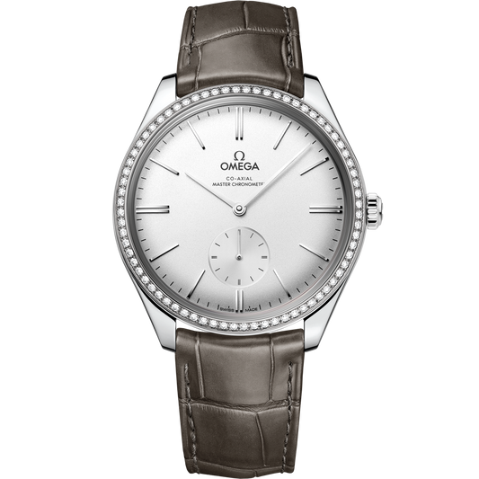 Omega De Ville Trésor 40 mm Silver Dial  with Diamonds Stainless Steel Strap 435.18.40.21.02.002