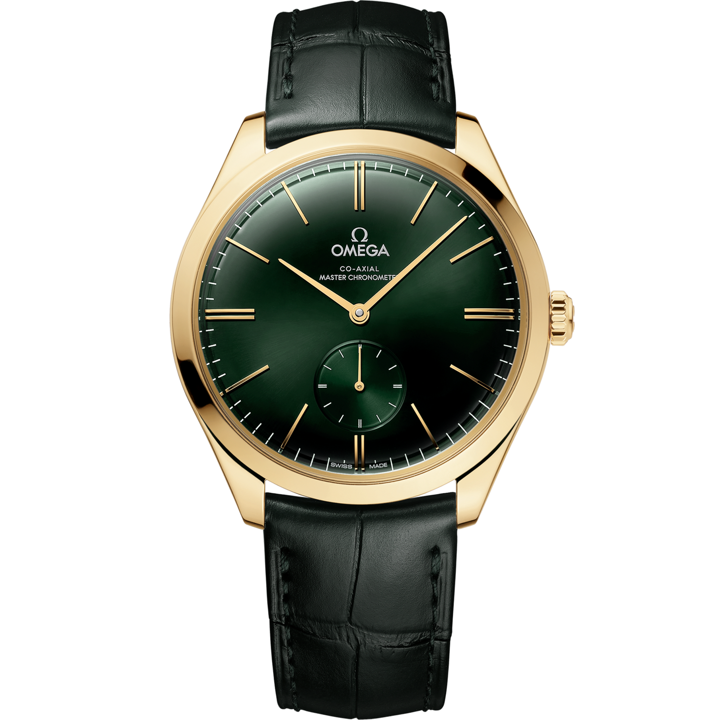 Omega De Ville Trésor 40 mm Green Dial 18k Yellow Gold Strap 435.53.40.21.10.001