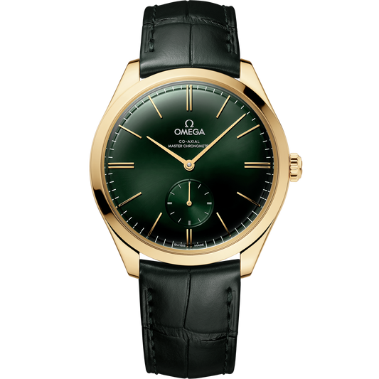 Omega De Ville Trésor 40 mm Green Dial 18k Yellow Gold Strap 435.53.40.21.10.001