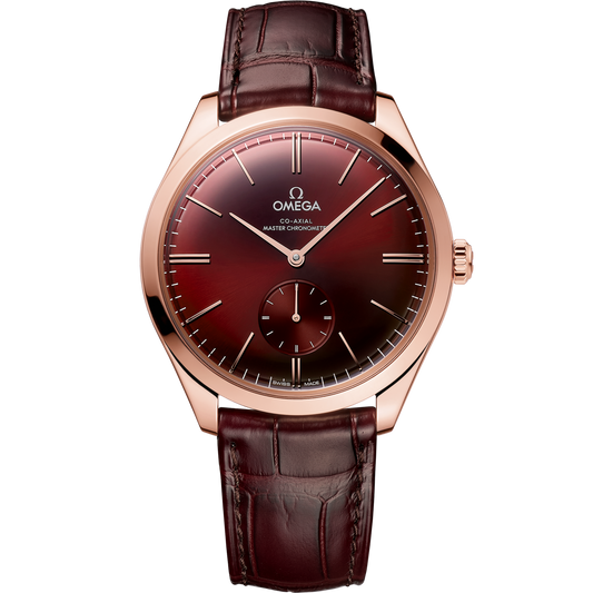 Omega De Ville Trésor 40 mm Red Dial Sedna™ 18k Rose Gold Strap 435.53.40.21.11.002