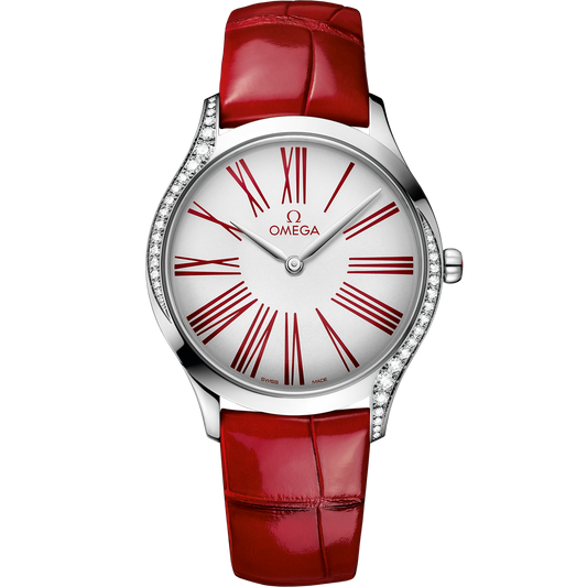 Omega De Ville Trésor 36 mm White Dial with Diamonds  Stainless Steel Strap 428.18.36.60.04.002