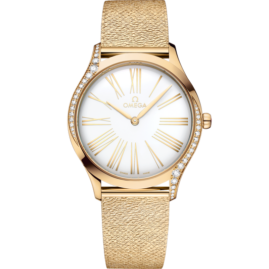 Omega De Ville Trésor 36 mm White Dial with Diamonds  Moonshine™ 18k Rose Gold Bracelet 428.55.36.60.04.001