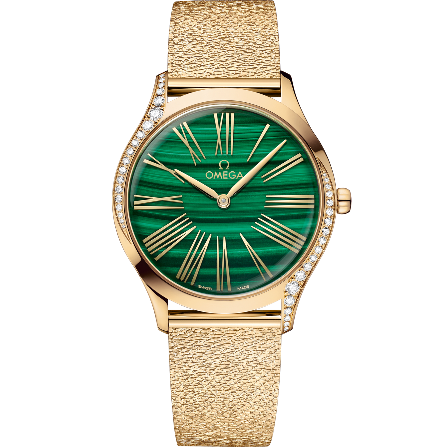 Omega De Ville Trésor 36 mm Green Dial with Diamonds  Moonshine™ 18k Rose Gold Bracelet 428.55.36.60.99.003