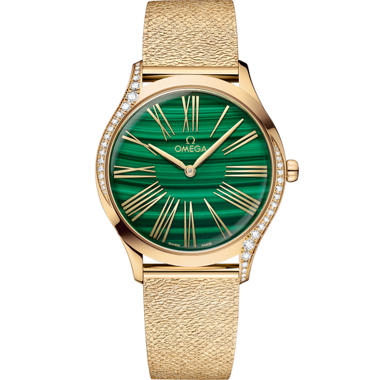 Omega De Ville Trésor 36 mm Green Dial with Diamonds  Moonshine™ 18k Rose Gold Bracelet 428.55.36.60.99.003
