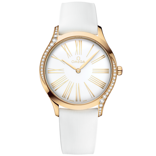 Omega De Ville Trésor 36 mm White Dial with Diamonds  Moonshine™ 18k Rose Gold Strap 428.57.36.60.04.001