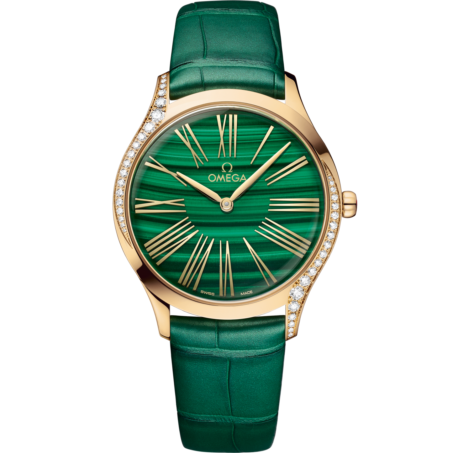 Omega De Ville Trésor 36 mm Green Dial with Diamonds  Moonshine™ 18k Rose Gold Strap 428.58.36.60.99.001