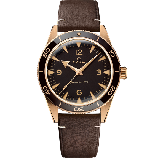 Omega Seamaster 300 41 mm Brown Dial Bronze Gold Strap 234.92.41.21.10.001
