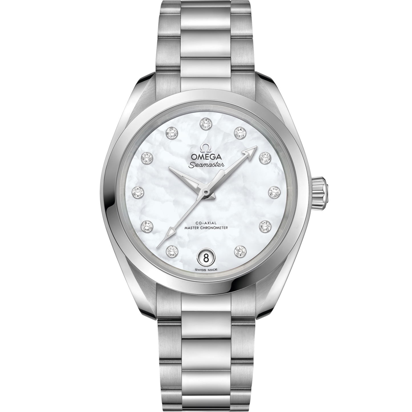 Omega Seamaster Aqua Terra 150M 34 mm White Dial with Diamonds Stainless Steel Bracelet 220.10.34.20.55.001