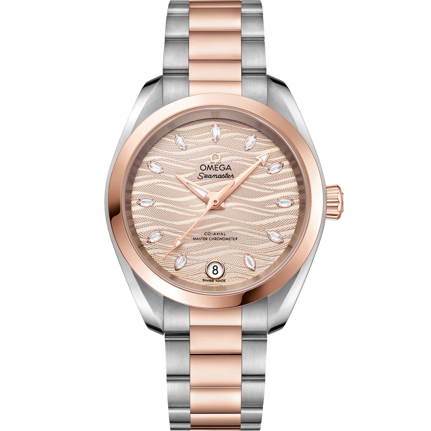 Omega Seamaster Aqua Terra 150M 34 mm Grey Dial with Diamonds Stainless Steel and Sedna™ 18k Rose Gold Bracelet 220.20.34.20.59.001